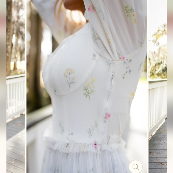 IVY CITY co. Florence dress in off white floral XXS - Picture 9 of 16